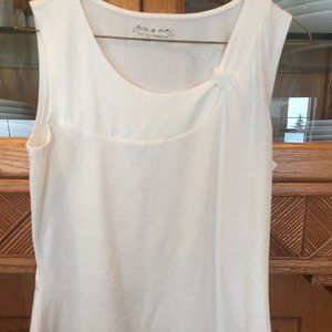 Cream white sleeveless tank with unique design